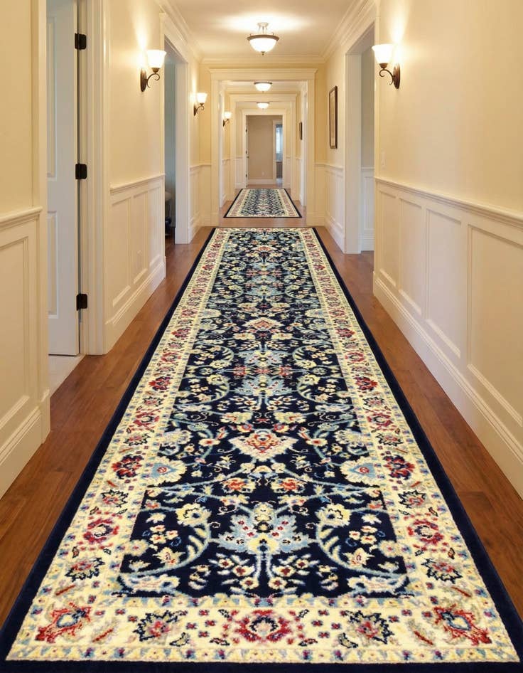 Detail image of 3' x 16' 5 Kashan Design Runner Rug