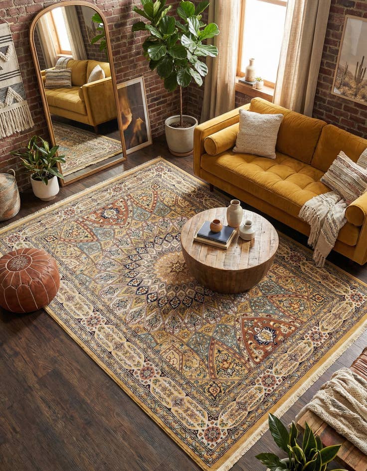 Detail image of 5' 3 x 8' Nain Design Rug