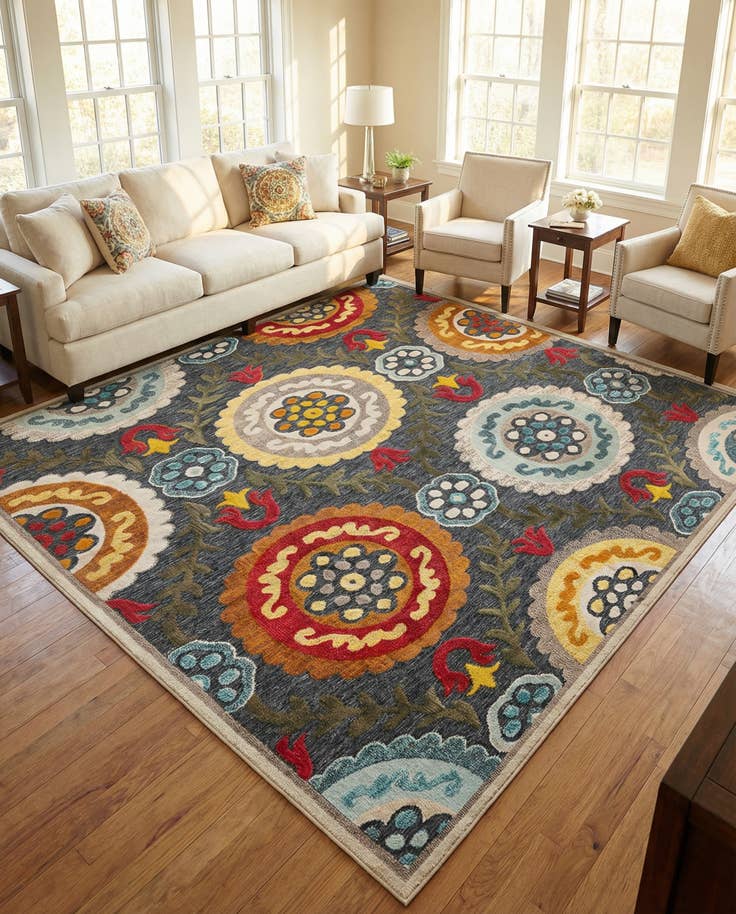 Detail image of 10' x 10' Easy-Clean Casablanca Indoor / Outdoor Square Rug