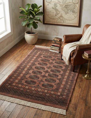 4' 2 x 5' 11 Hand Knotted Torkaman Persian Wool Rug