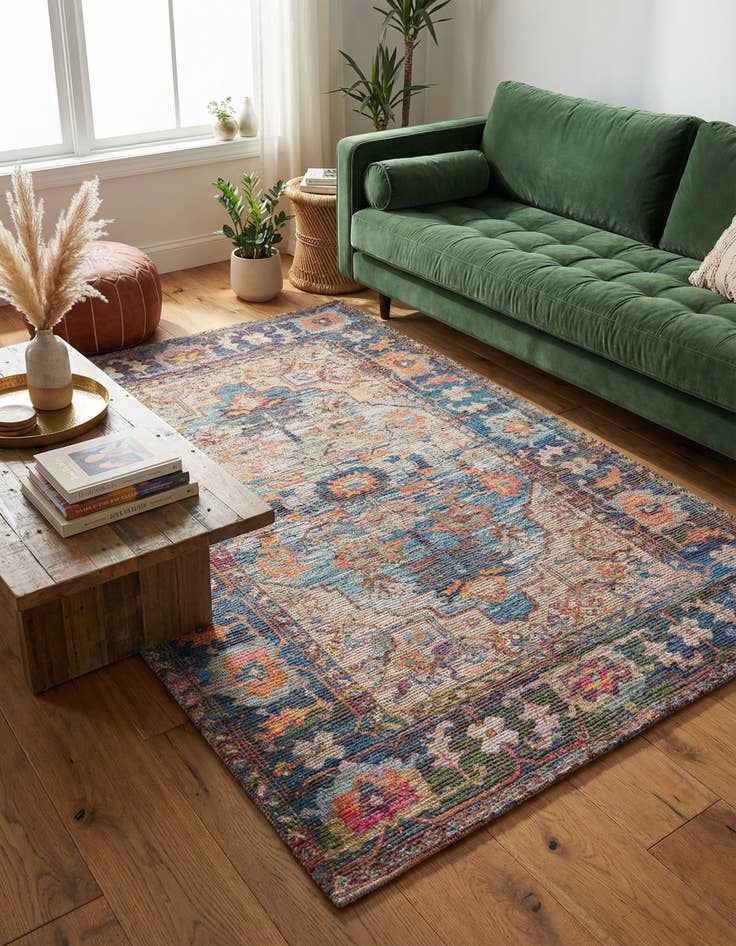 Detail image of 6' 1 x 9' Hand Woven Chenille Jute Rug