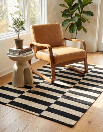 3' 4 x 4' 9 Hand Woven Kilim Modern Wool Rug
