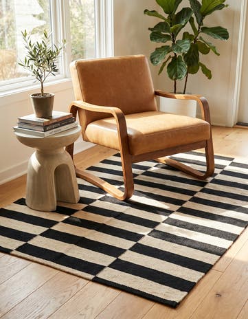 3' 4 x 4' 9 Hand Woven Kilim Modern Wool Rug