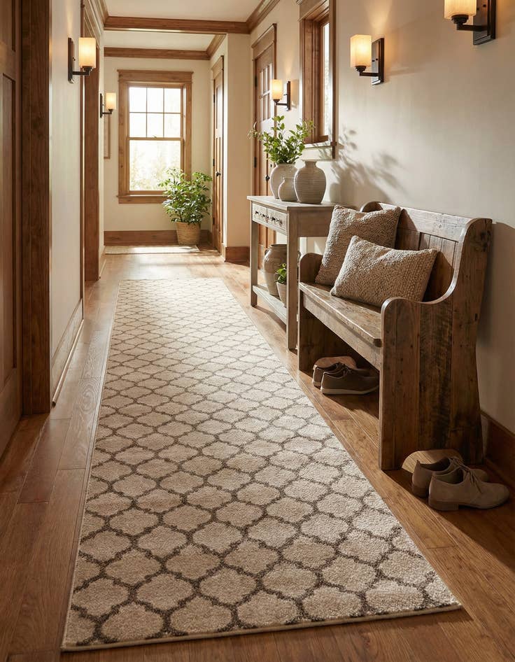 Detail image of 2' 7 x 16' 5 Lattice Runner Rug