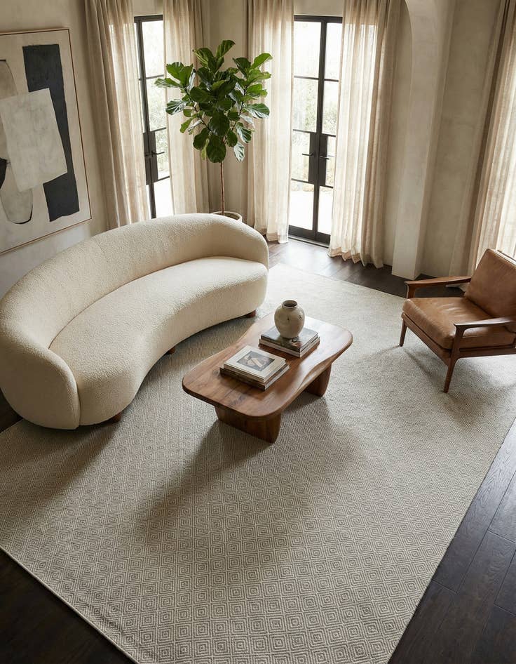 Detail image of 10' x 14' 1 Hand Woven Geo Trellis Flatweave Rug
