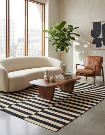 4' 3 x 6' Hand Woven Kilim Modern Wool Rug
