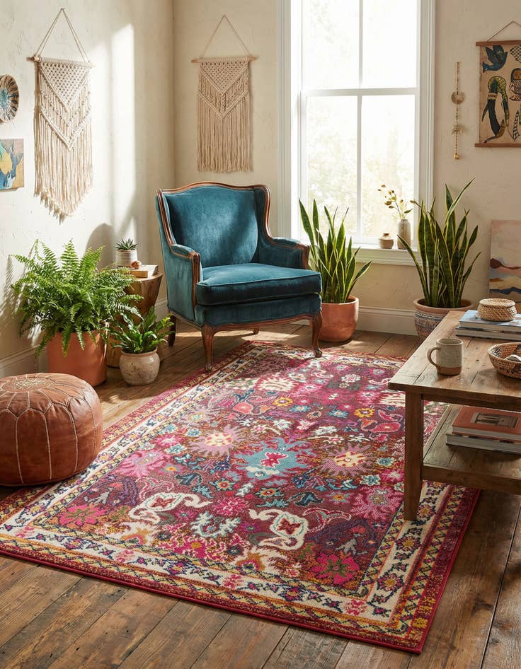 Detail image of 5' x 8' Washable Fleur Rug