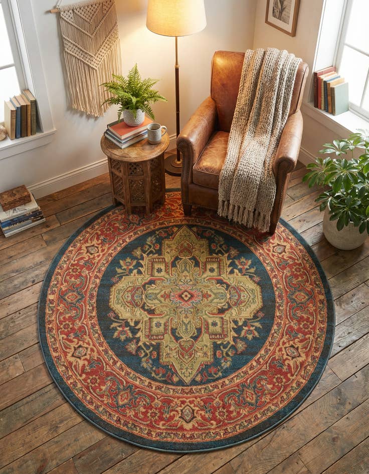 Detail image of 5' x 5' Serapi Round Rug