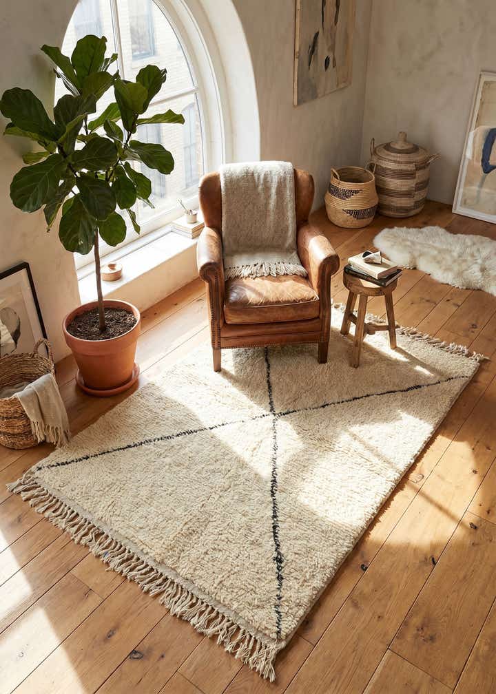 3' 3 x 5' 1 Hand Knotted Moroccan Wool Rug