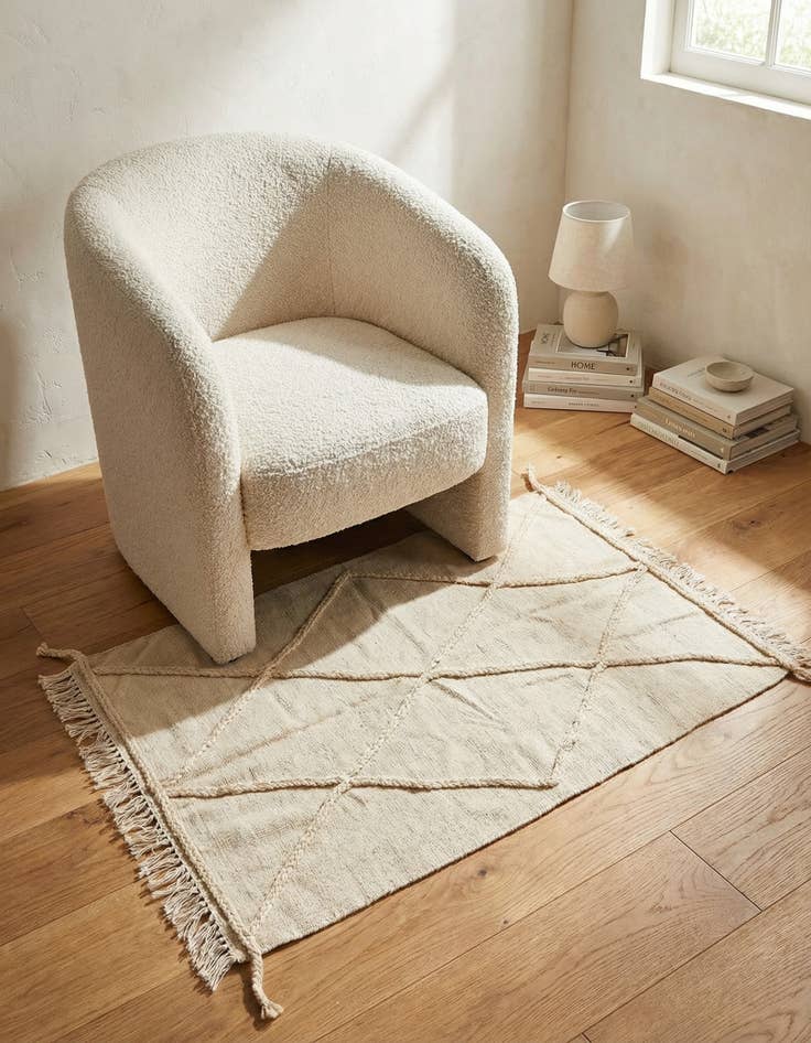 Detail image of 3' 4 x 4' 9 Hand Knotted Moroccan Wool Rug