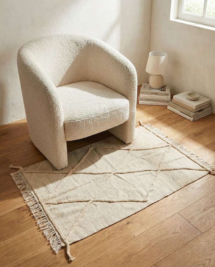 3' 4 x 4' 9 Hand Knotted Moroccan Wool Rug