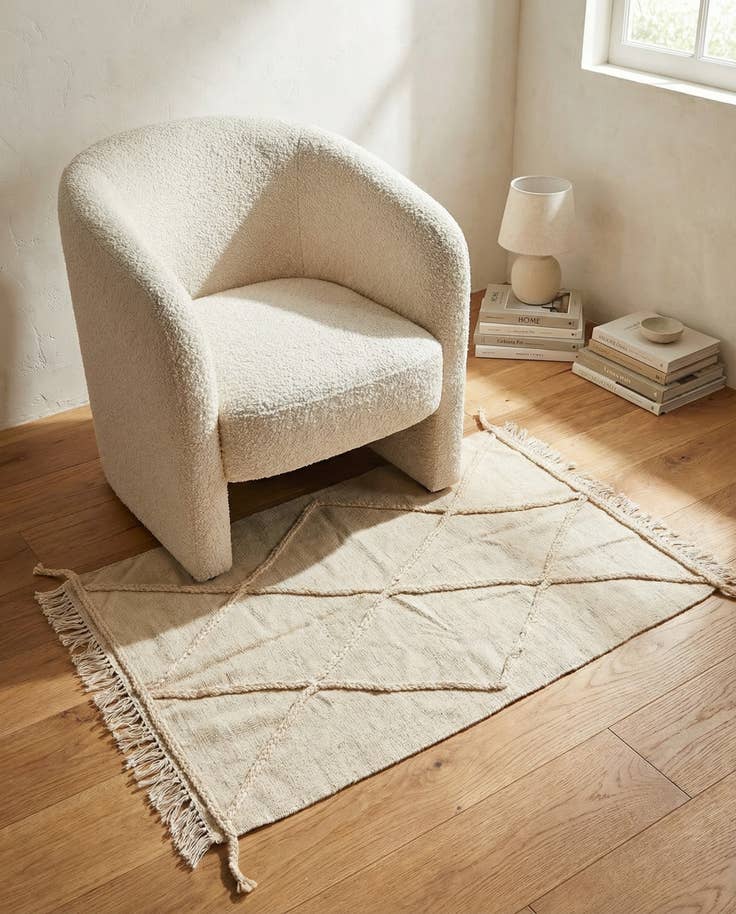 Detail image of 3' 4 x 4' 9 Hand Knotted Moroccan Wool Rug