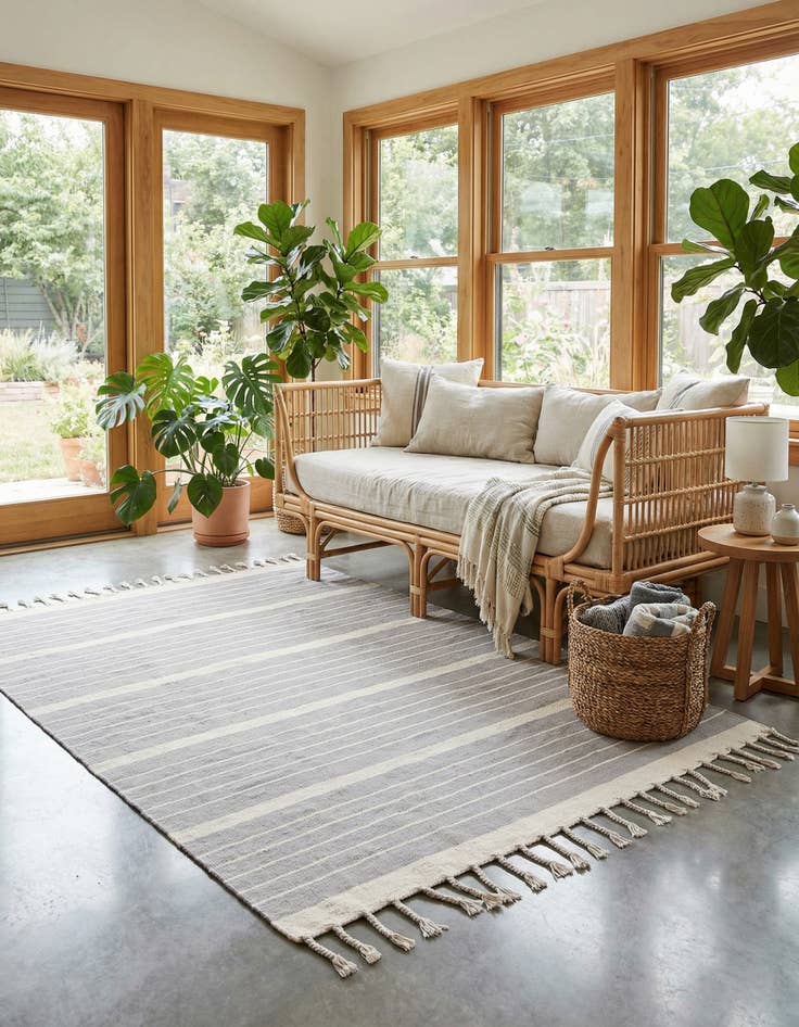 Detail image of 8' x 10'  Hand Woven Chindi Cotton Rug