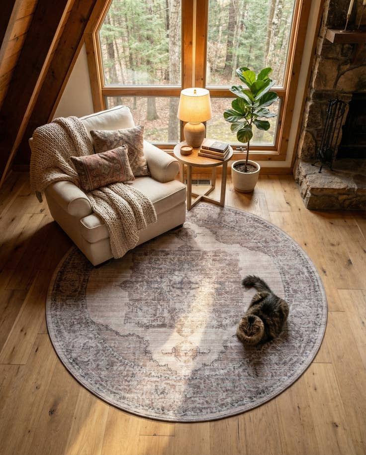 Detail image of 6' x 6' Washable Mangata Round Rug