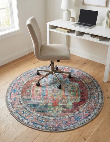 3' 3 x 3' 3 Washable Maahru Round Rug