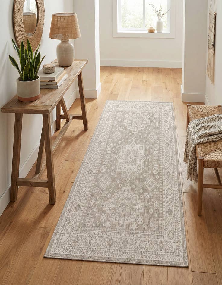 Detail image of 2' x 5' Washable Aztec Indoor / Outdoor Runner Rug