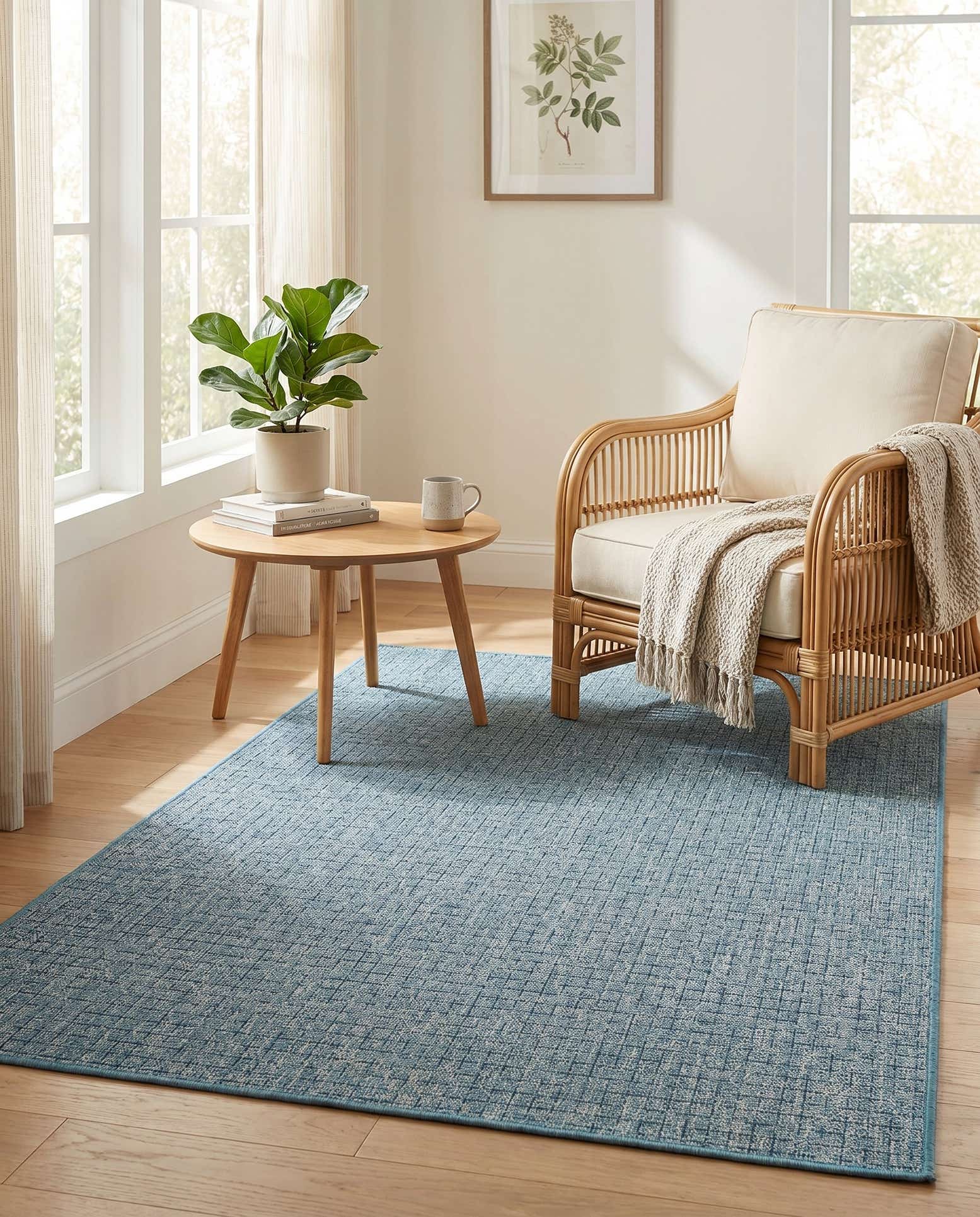 4' x 6' Easy-Clean Checkered Indoor / Outdoor Rug