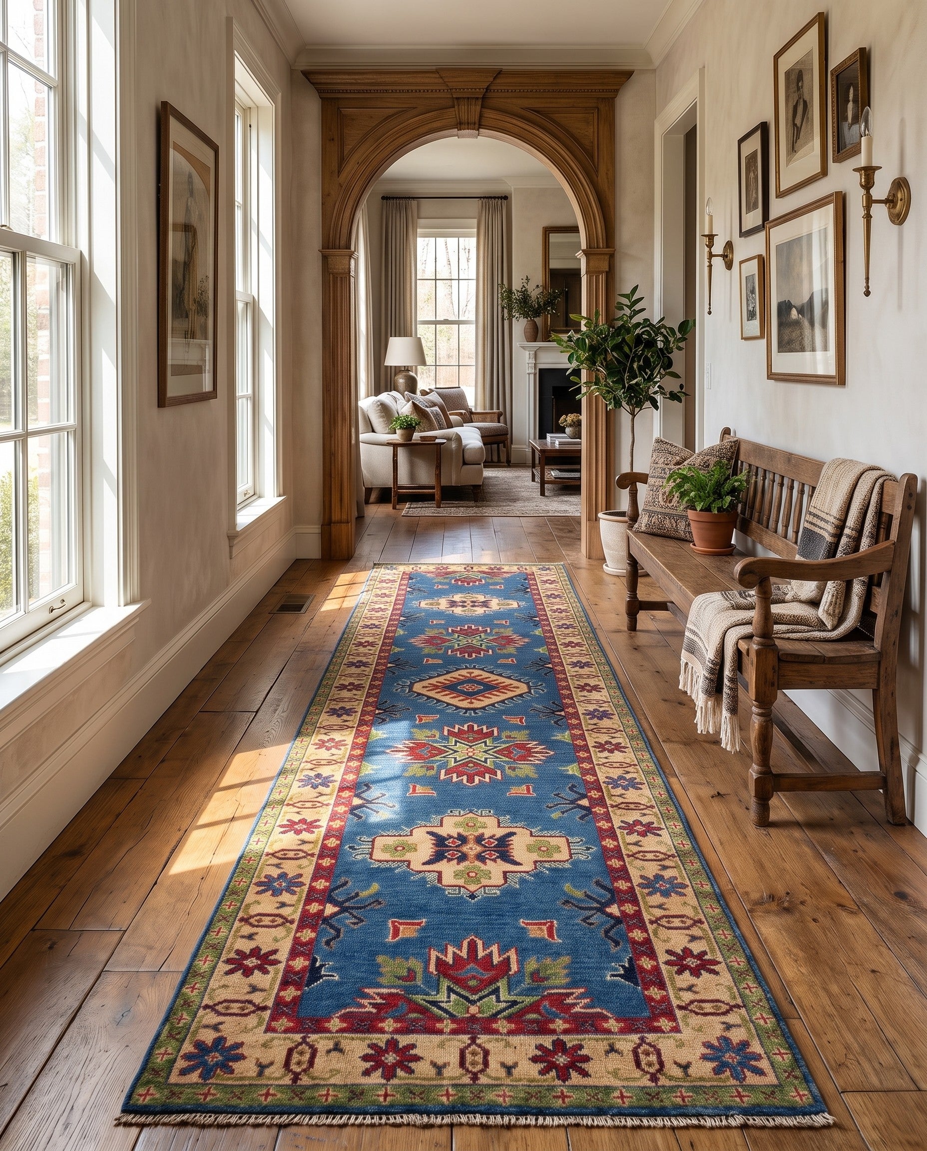 Detail image 3 of 11: 2' 8 x 9' 9 Hand Knotted Kazak Runner Rug