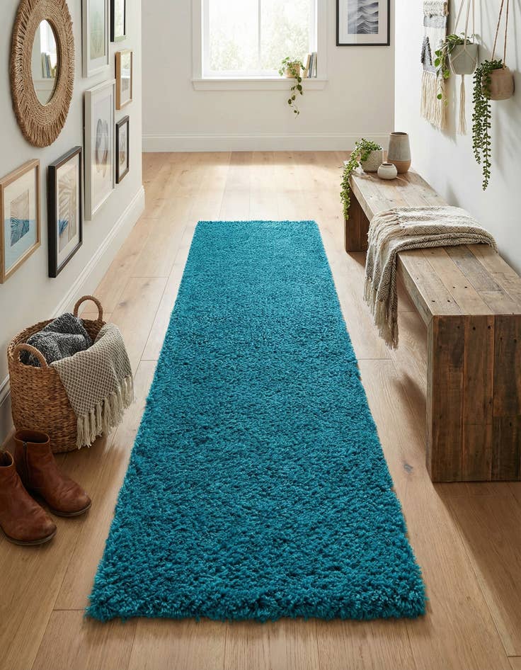 Detail image of 2' x 8' Solid Shag Runner Rug
