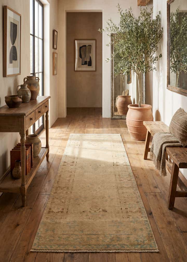 2' 11 x 5' 10 Hand Knotted Oushak Wool Runner Rug