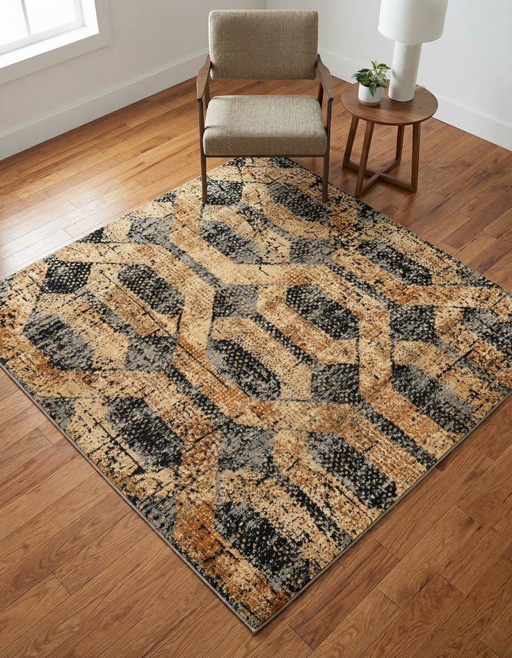 Detail image of 5' 3 x 5' 3 Saturn Square Rug