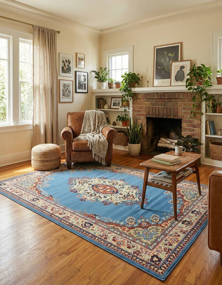 Detail image of 6' x 9' Mashad Design Rug