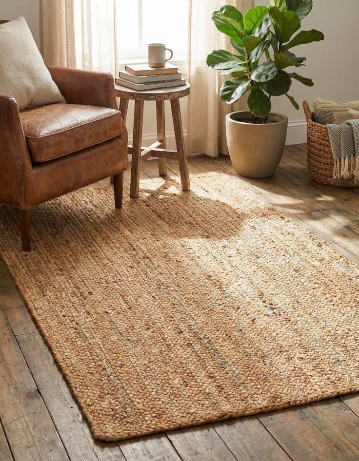 Detail image of 3' 3 x 5' 1  Hand Braided Jute Luxe Rug