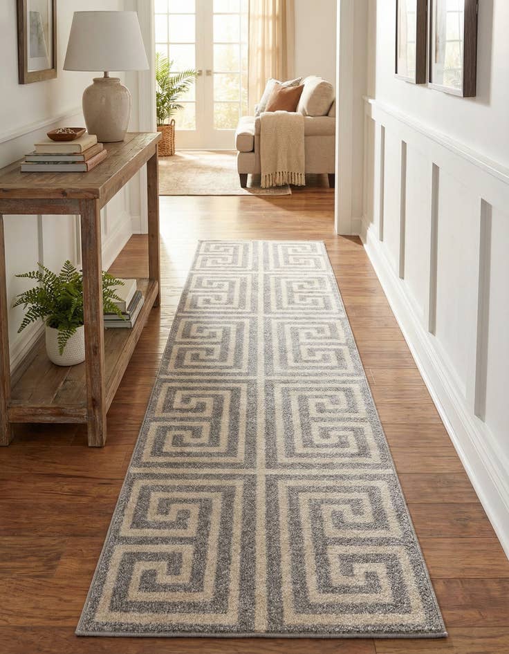 Detail image of 2' 7 x 10' Greek Key Runner Rug