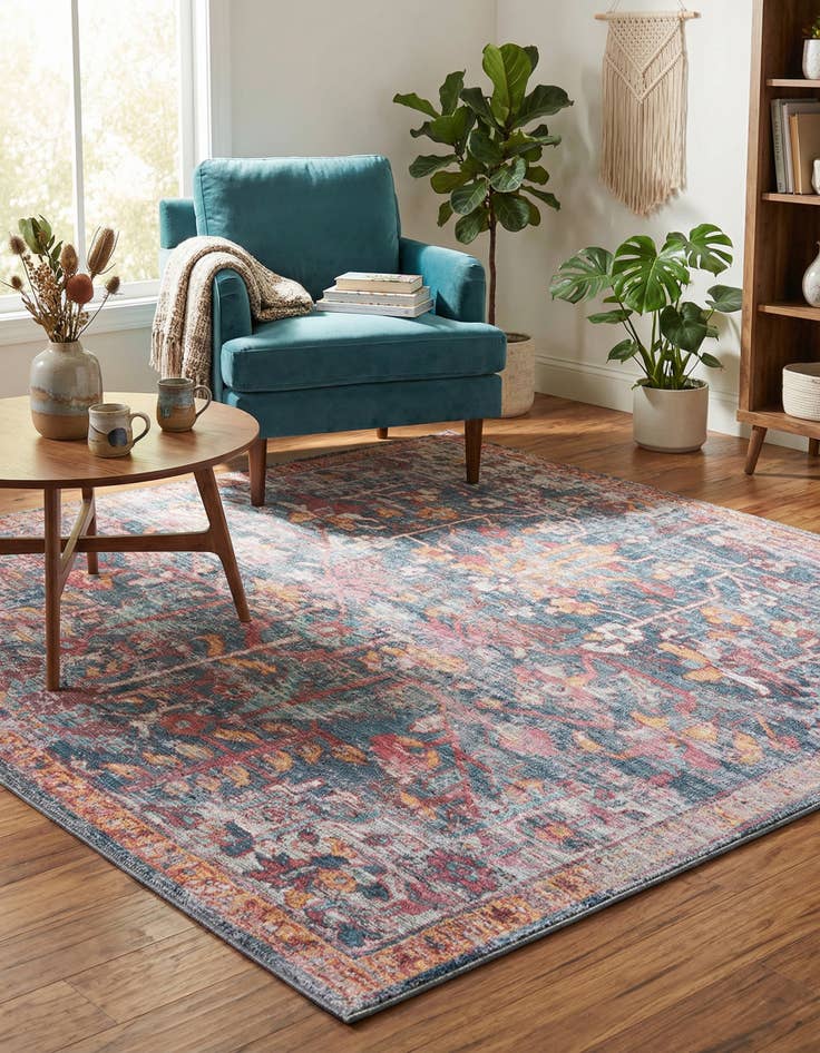 Detail image of 7' 3 x 7' 3 Washable Maahru Square Rug