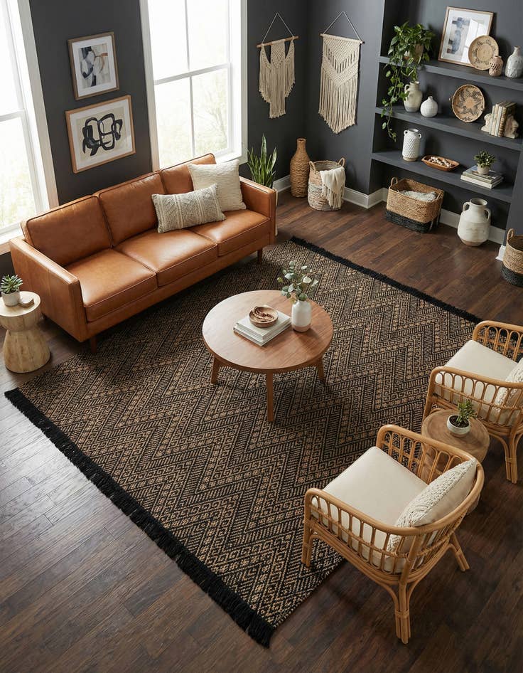 Detail image of 7' 10 x 7' 10 Handmade Braided Jute Square Rug