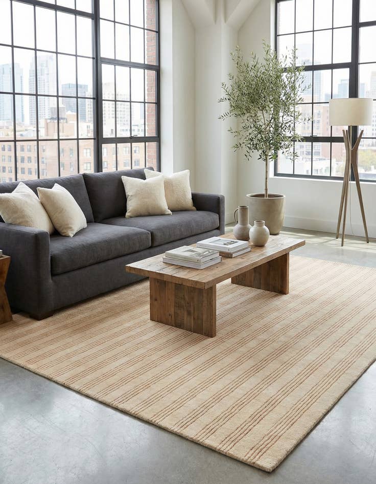 Detail image of  7' 10 x 10' Jill Zarin Striped Wool Rug