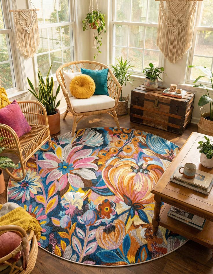 Detail image of 5' 3 x 5' 3 Blossom Round Rug