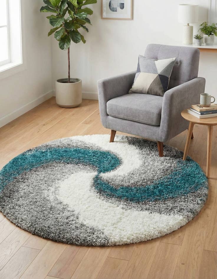 Detail image of 4' x 4' Soft Touch Shag Round Rug