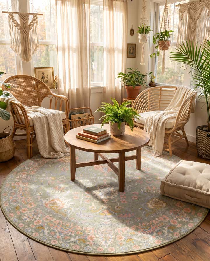 160cm x 160cm Kamala Washable Alfombra redondo