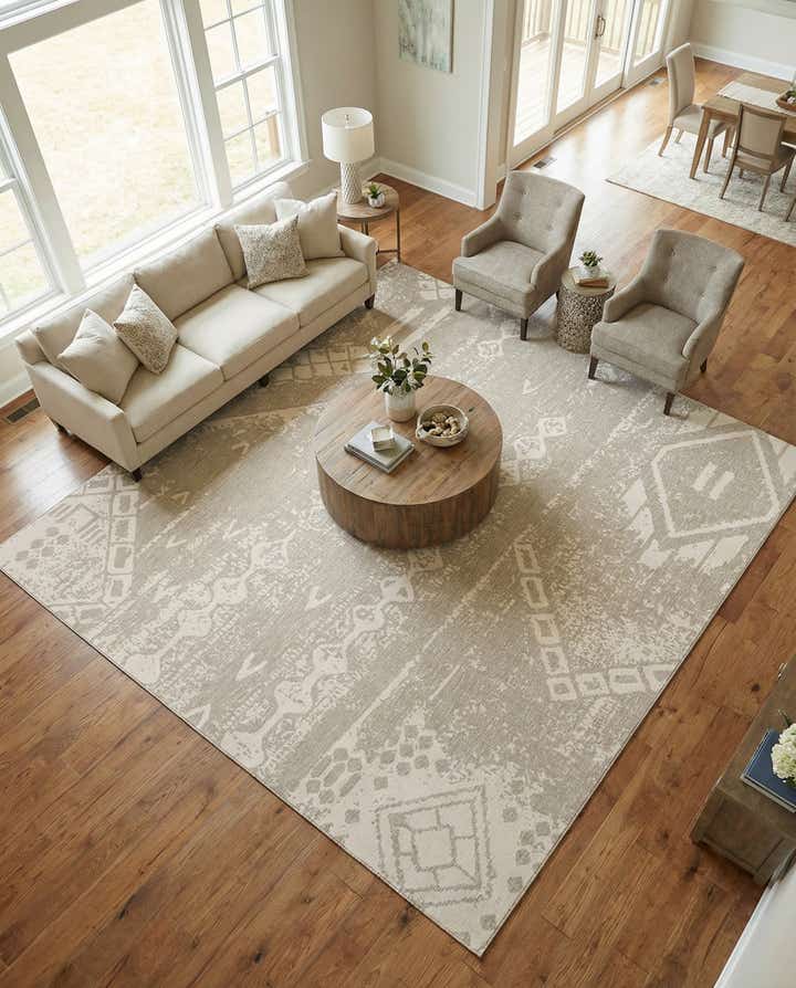 13' x 13' Easy-Clean Bohemian Indoor / Outdoor Square Rug