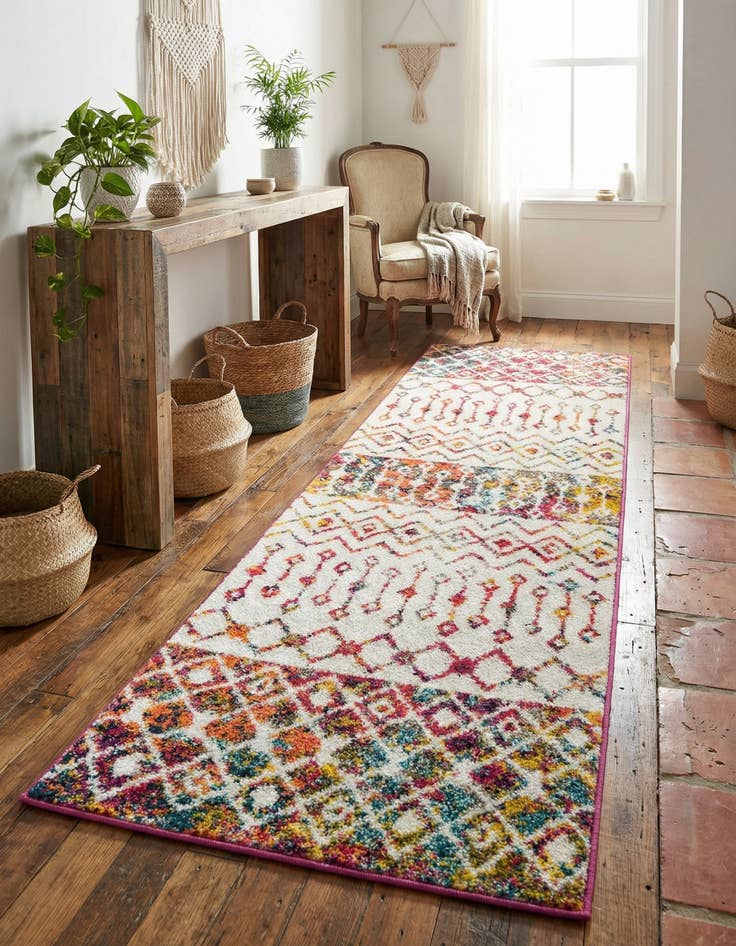 Detail image of 2' x 6' Moroccan Trellis Runner Rug
