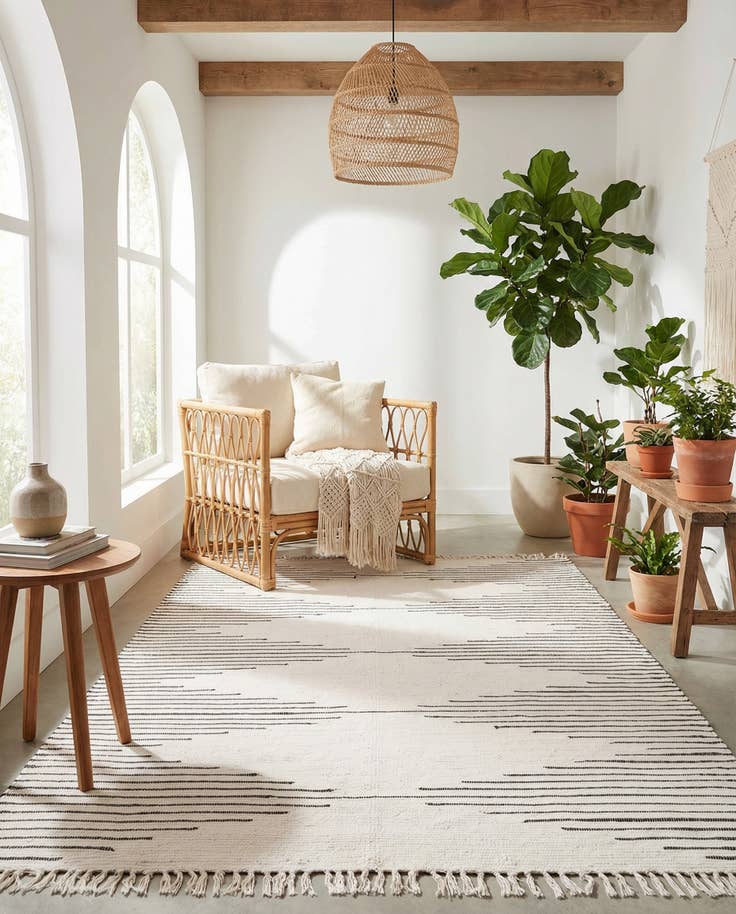 Detail image of 7' 1 x 10' Hand Woven Chindi Cotton Rug