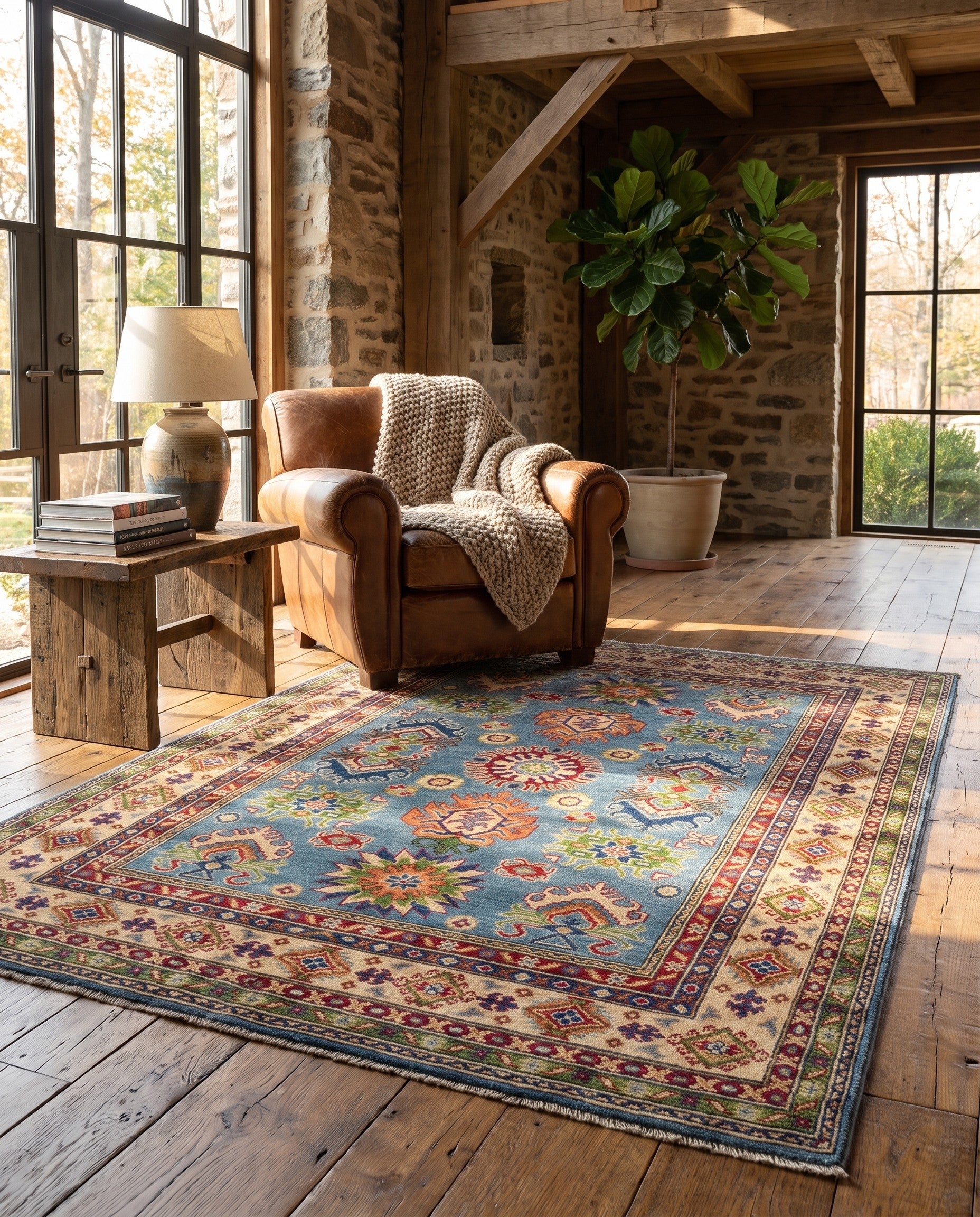 5' x 6' 7 Hand Knotted Kazak Rug