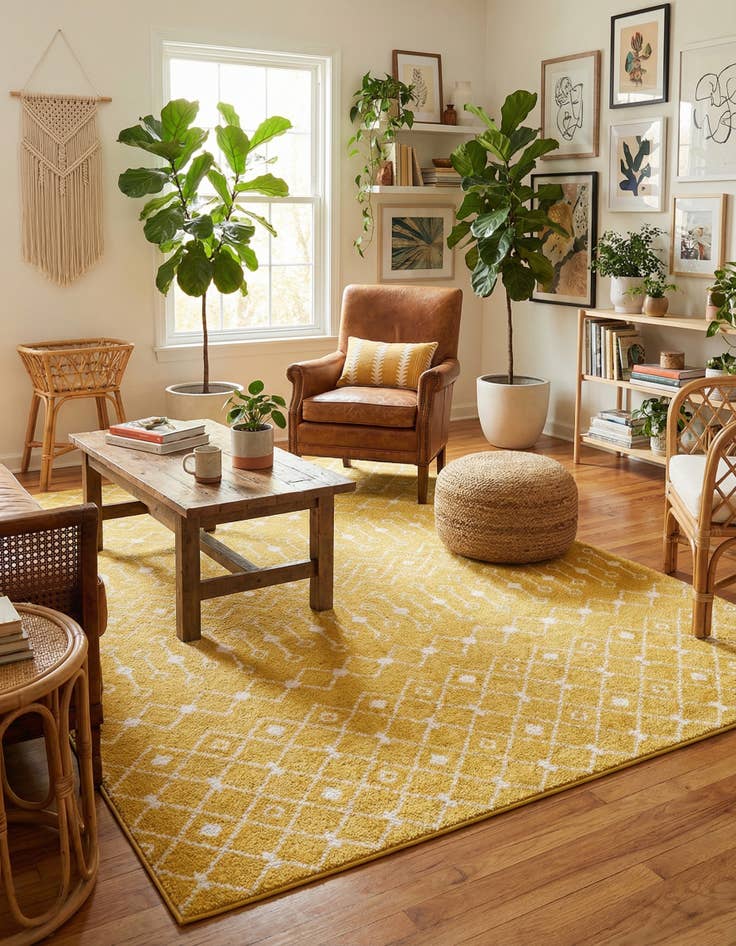 Detail image of 7' 10 x 10' Moroccan Trellis Rug