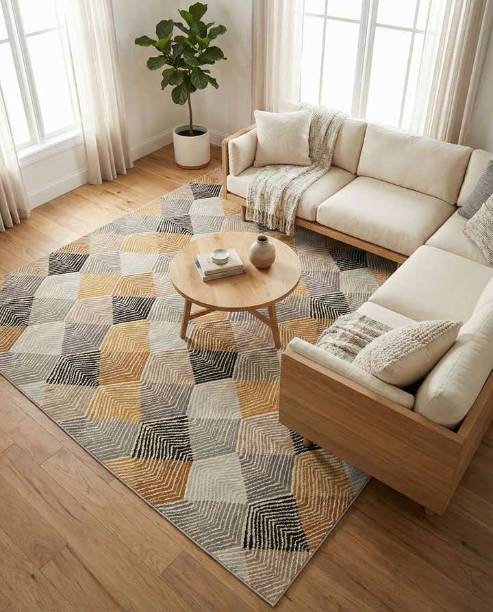 10' x 10' Easy-Clean Modern Indoor / Outdoor Square Rug