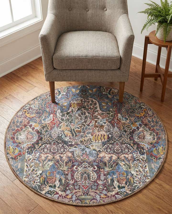 3' 6 x 3' 6 Washable Timeless Round Rug