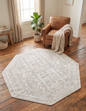 Cream Oxford Octagon Rug