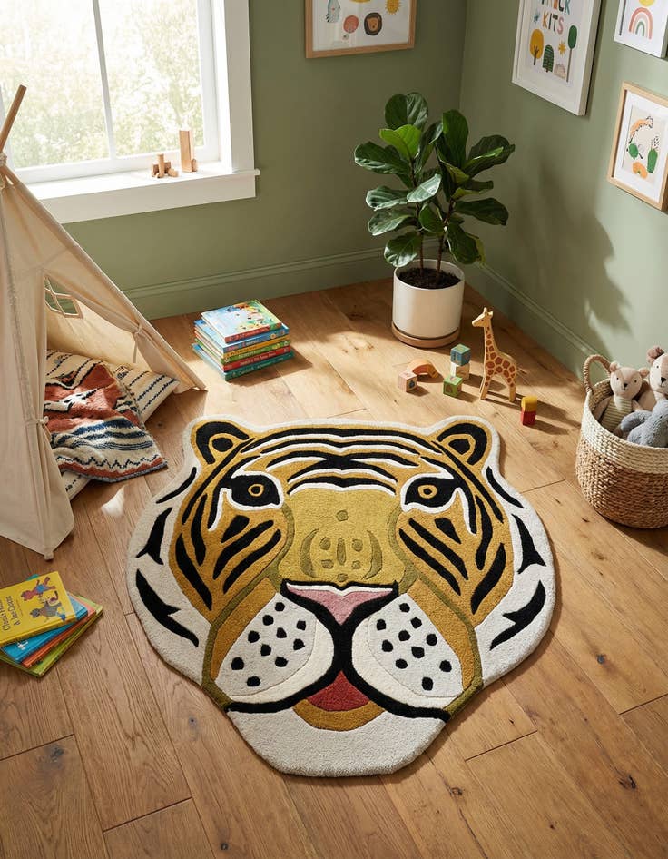 Detail image of 3' 1 x 3' 1 Playtime Kids Wool Freeform Rug