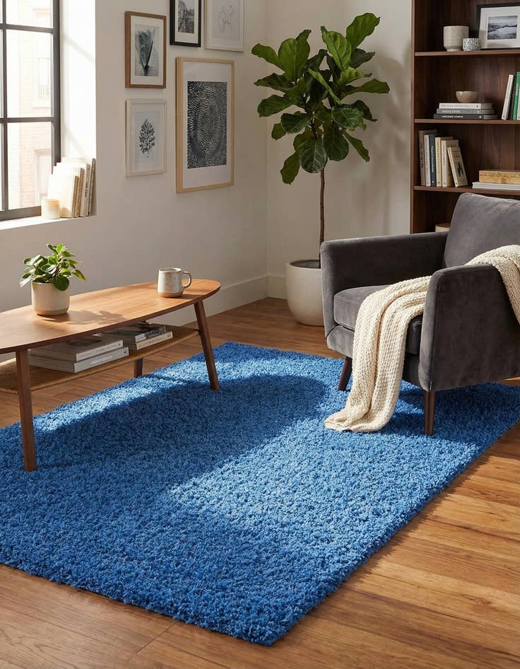 Detail image of 5' 3 x 8' Solid Shag Rug