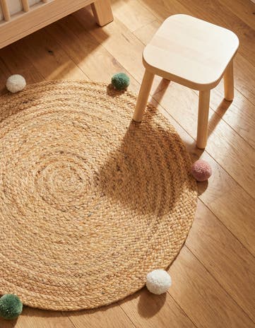 Hand Braided Kids Braided Jute Round Rug