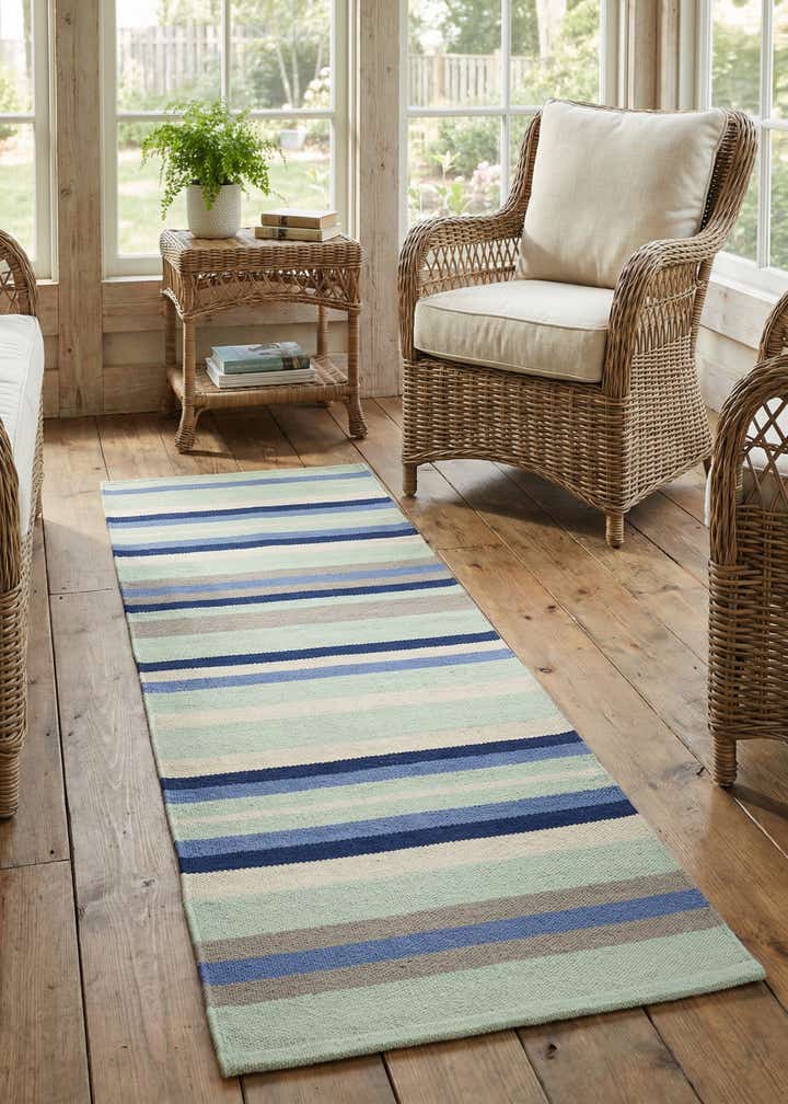 2' x 6' 1 Hand Woven Flatweave Cotton Dhurrie Runner Rug