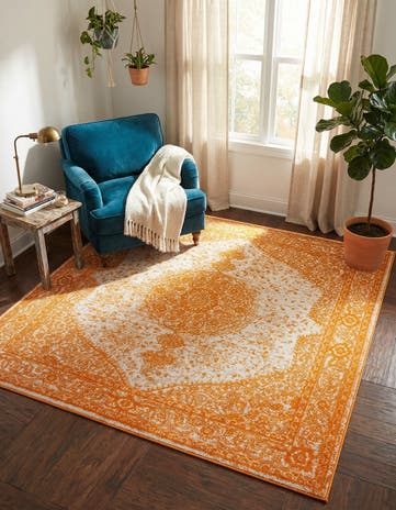 Orange Dover Square Rug
