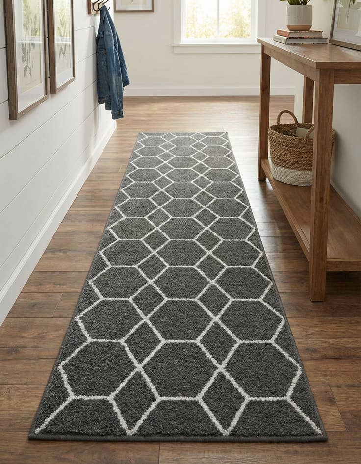 Detail image of 2' x 8' Lattice Frieze Runner Rug