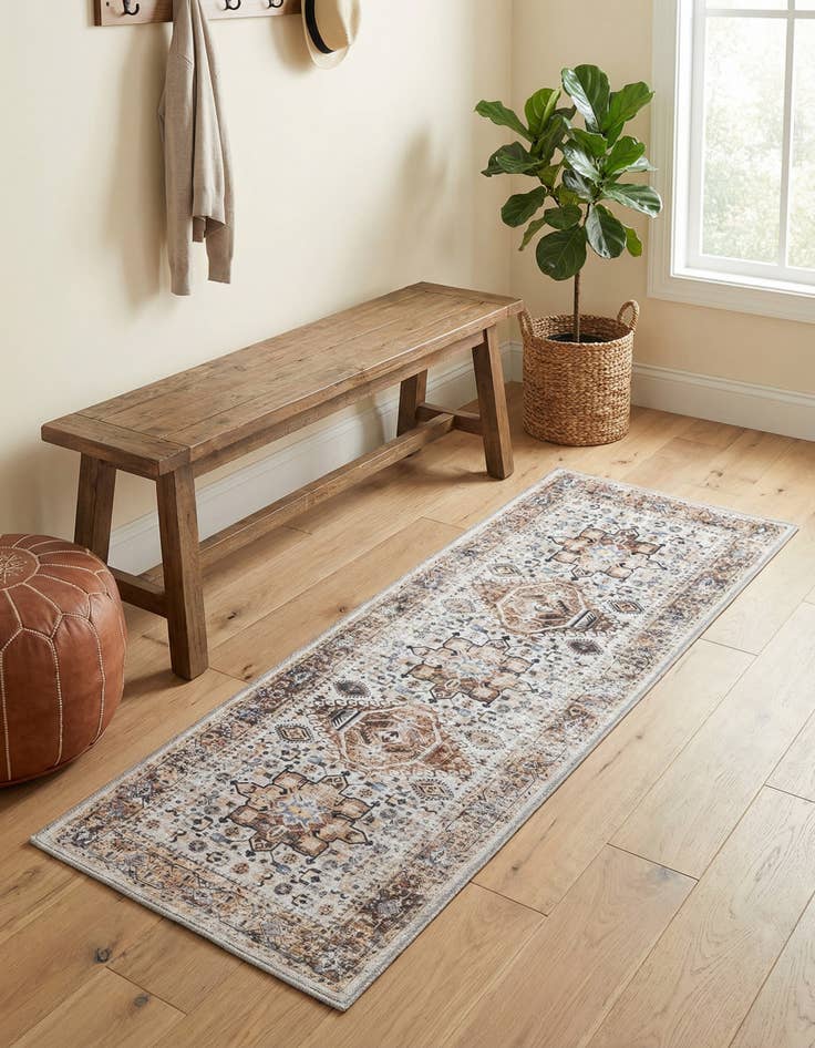 Detail image of 2' x 5'  Washable Yara Runner Rug