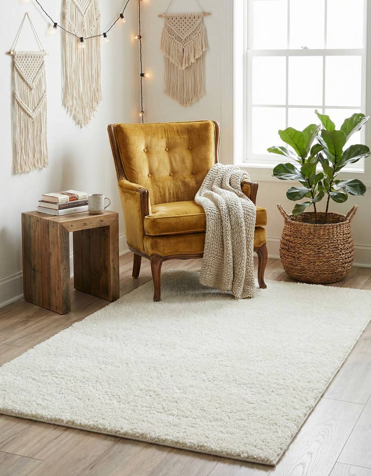 Detail image of  4' x 6' Solid Shag Rug